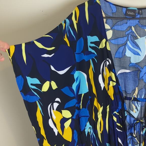 Costal Grandma Tropical Resortwear Maxi Tie Front Cardigan Coverup Women's  2X - Picture 3 of 8